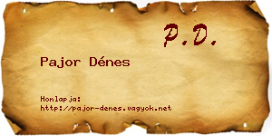 Pajor Dénes névjegykártya